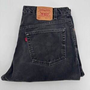 Vintage Levis 550 Relaxed Fit Tapered Leg Jeans Mens 40x32 Faded Black Denim USA
